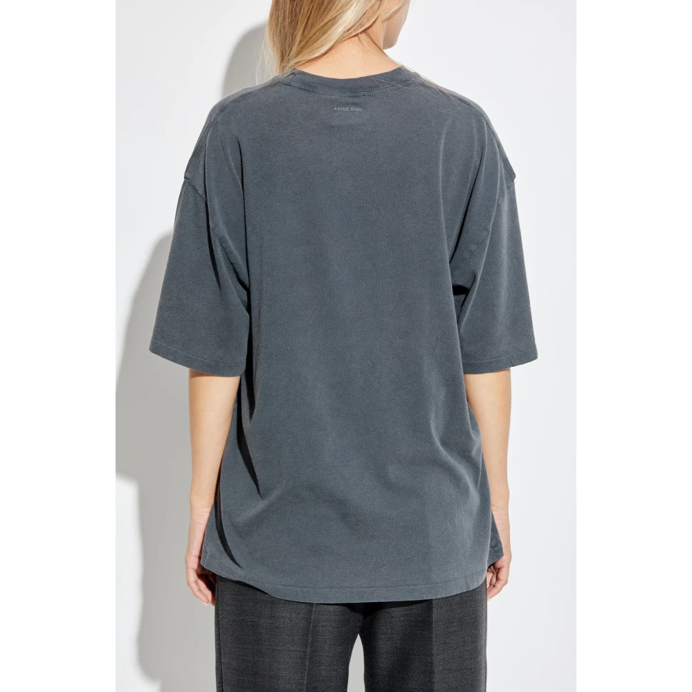 Anine Bing T-shirt met print Gray Dames