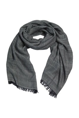 echarpe-herringbone-noir-blanc