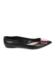 Pre-owned Pointed Leather Ankle strap Flats