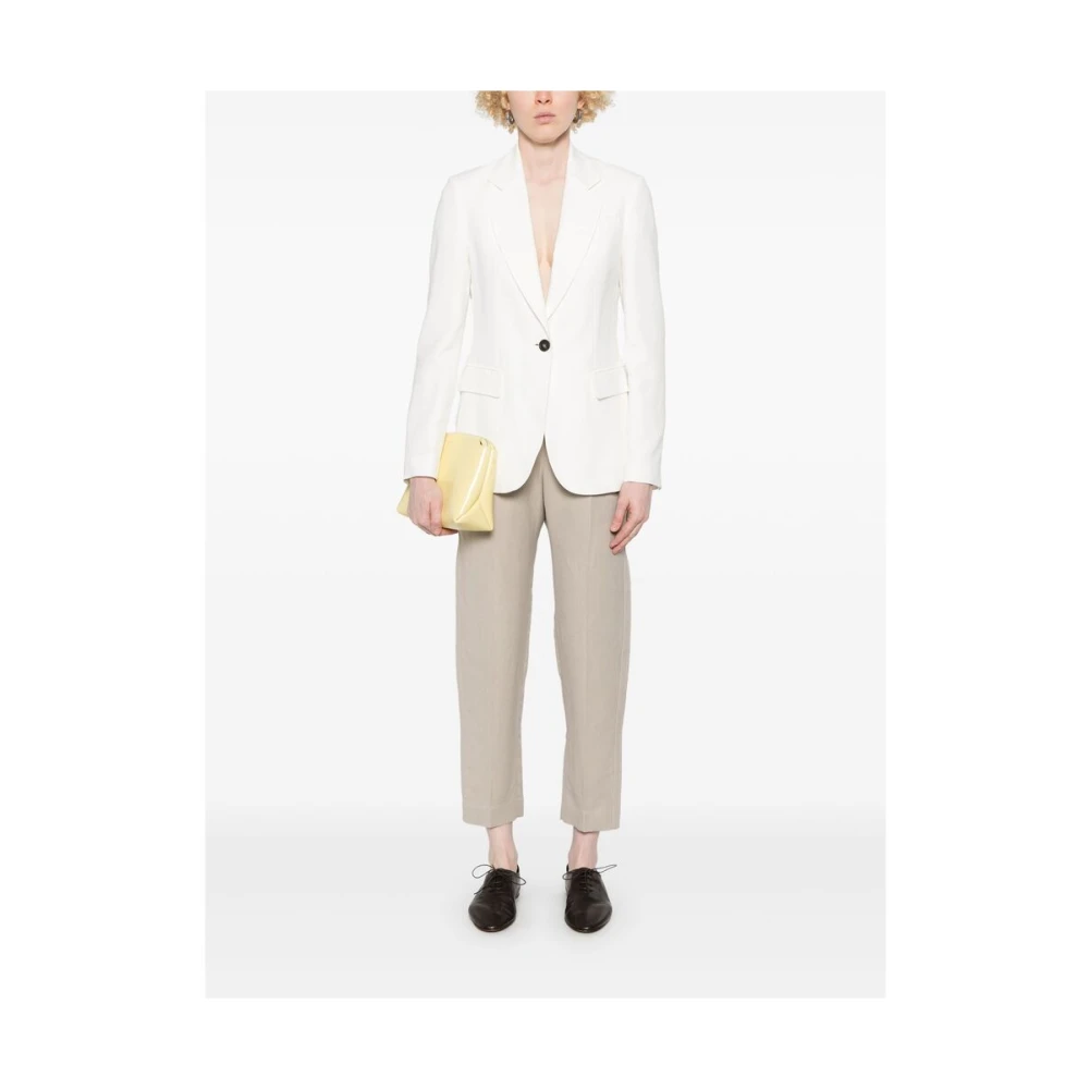 BRUNELLO CUCINELLI Witte Geknoopte Jas met Zakken en Ventilatie White Dames
