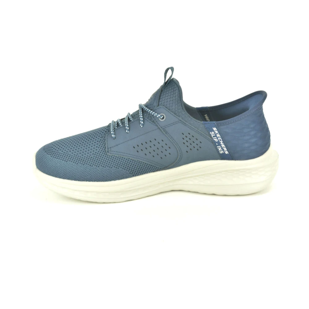 Skechers Lycra Elastic Slip-In Heren Schoenen Blauw