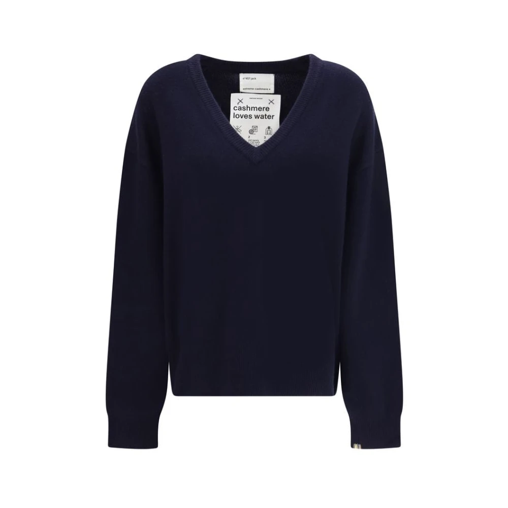 Extreme Cashmere Women's Blue Cashmere Knitwear, One Size, N°457 Jack Jumper