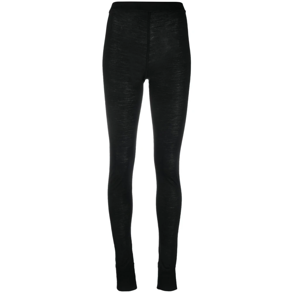 Jil Sander Zwarte Legging met Wit Logo Black Dames