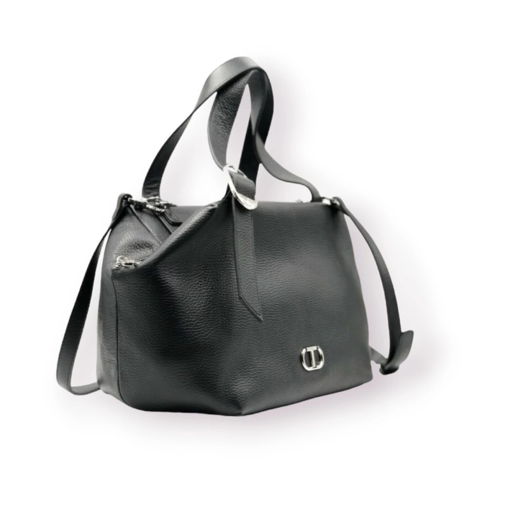 Twinset Leren tassen Black Dames