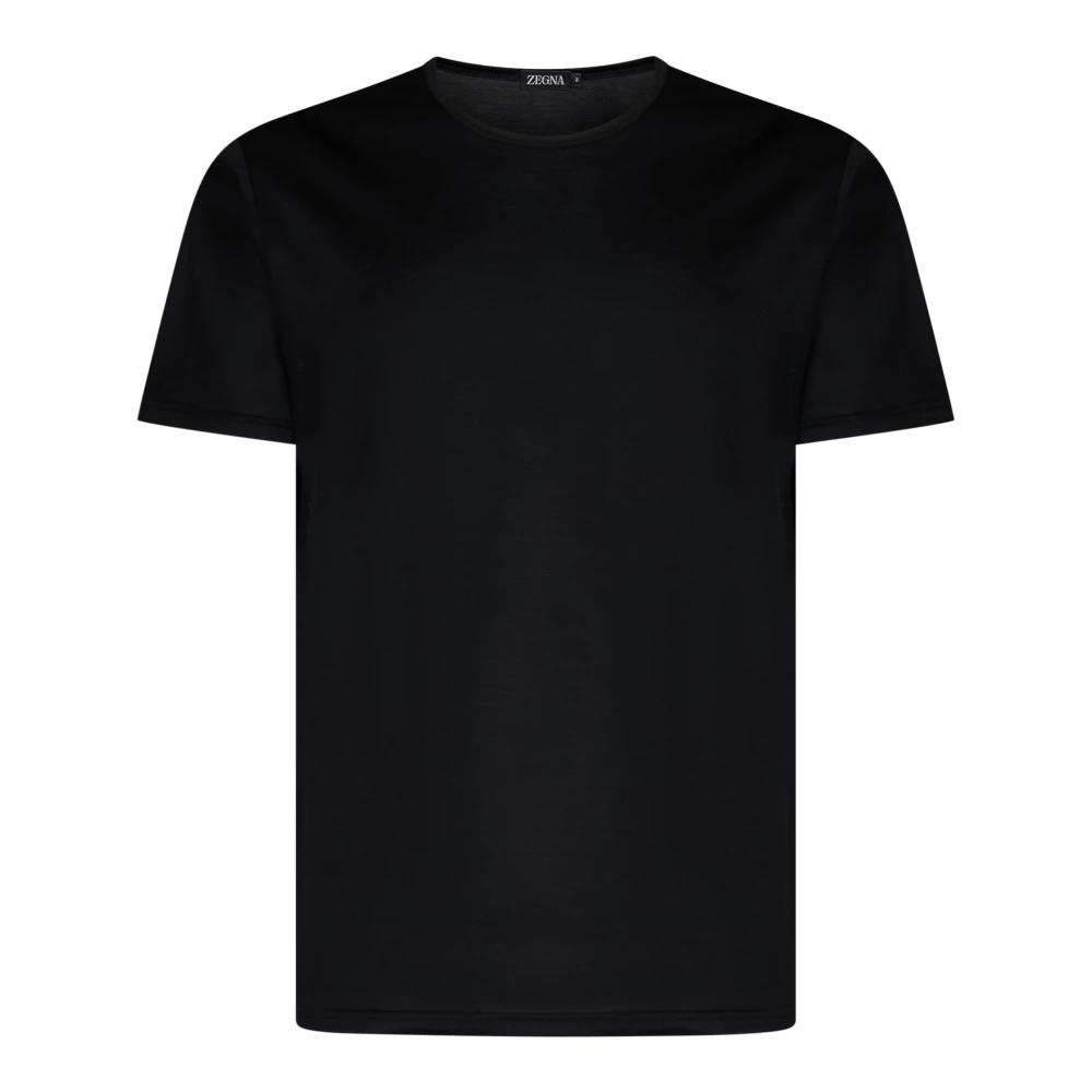 Ermenegildo Zegna Zwarte Ribgebreide T-shirts en Polos Black Heren