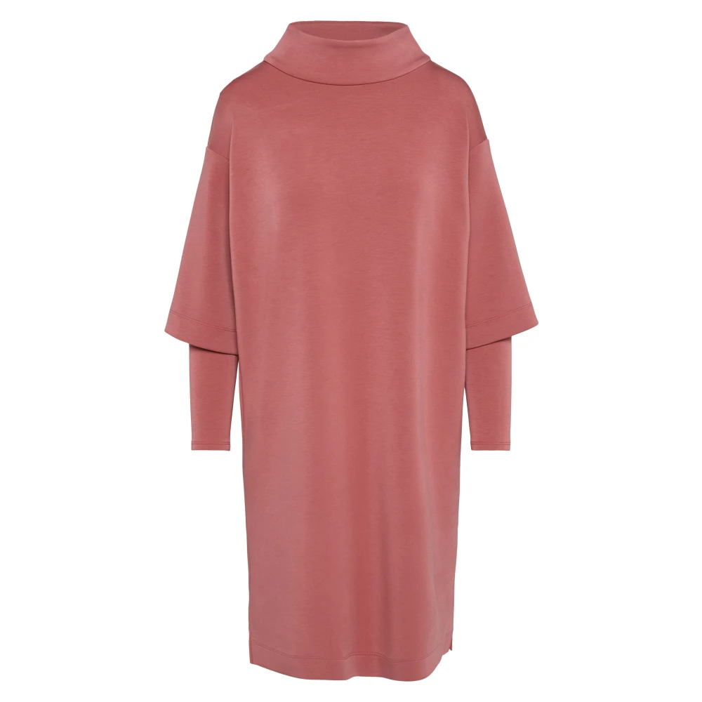 S.Oliver Korte Scuba Jurk met Opstaande Kraag Pink Dames