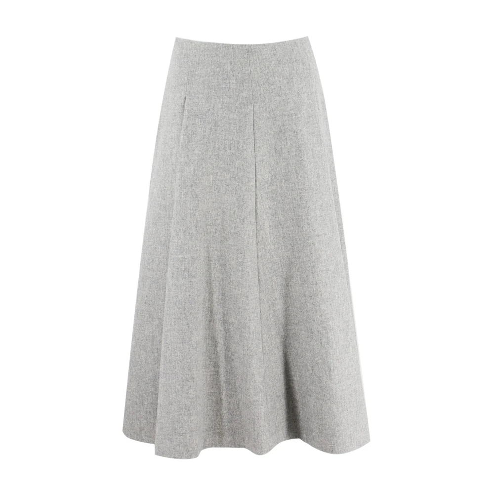 BRUNELLO CUCINELLI Elegant Flared Midi Skirt Gray Dames
