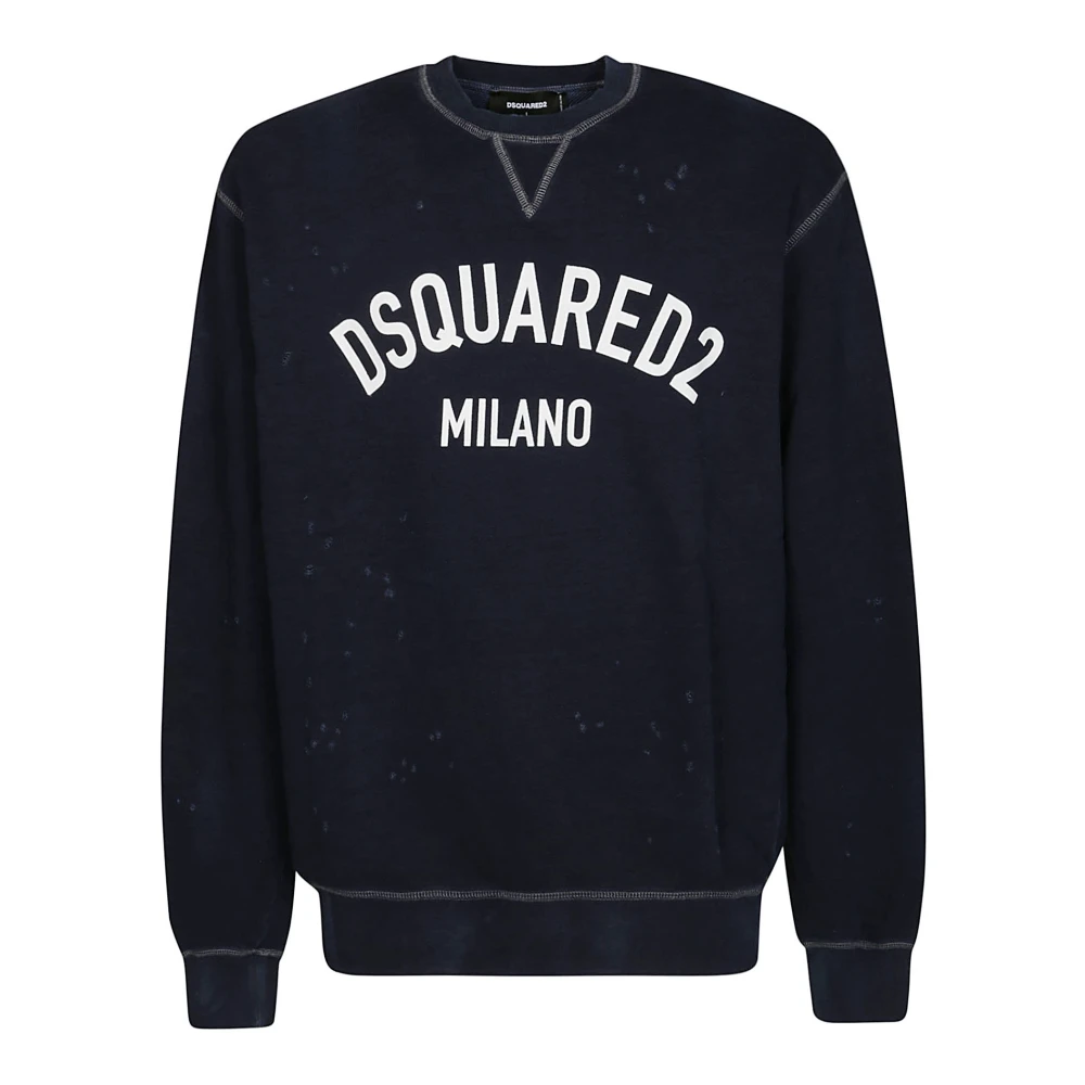 Dsquared2 Cool Fit Logo Sweatshirt Blue Heren