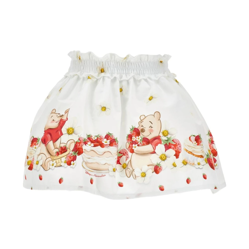 Monnalisa Girls White Floral Print Skirt - Kids Skirts - 3 Y - Kids
