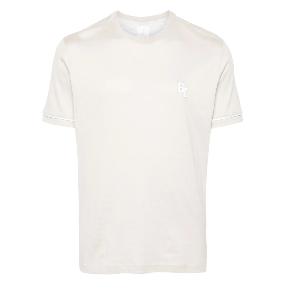 Eleventy Uomo Beige T-Shirt Casual A Maniche Corte