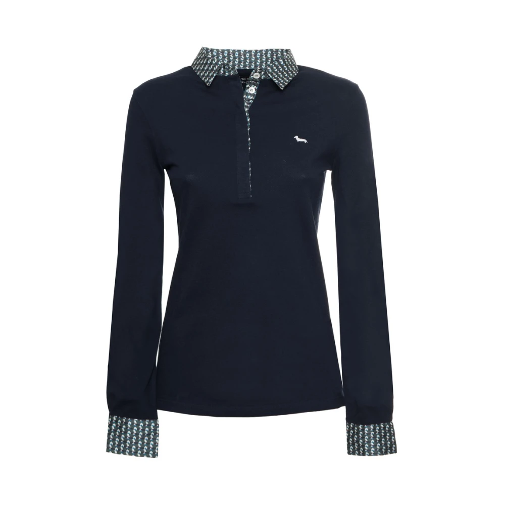 Harmont & Blaine Lange mouw poloshirt Navy Blue Dames