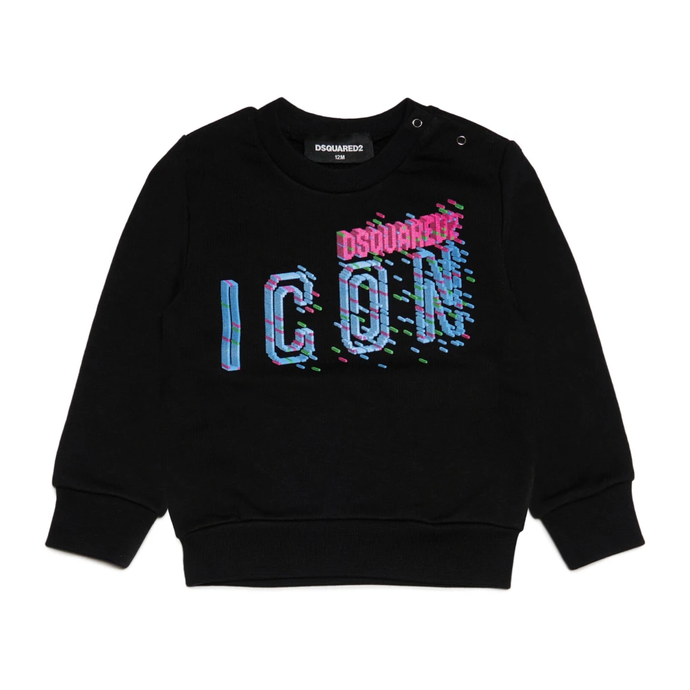 Dsquared2 Boys Black Kids Sweatshirts, 8 Y, Icon Gamer Cotton Sweatshirt