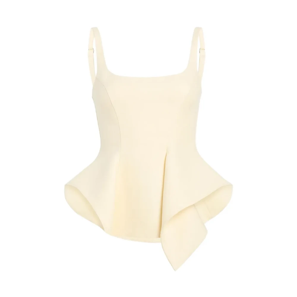 Khaite Women's Beige Sleeveless Tops, S, Loa Top