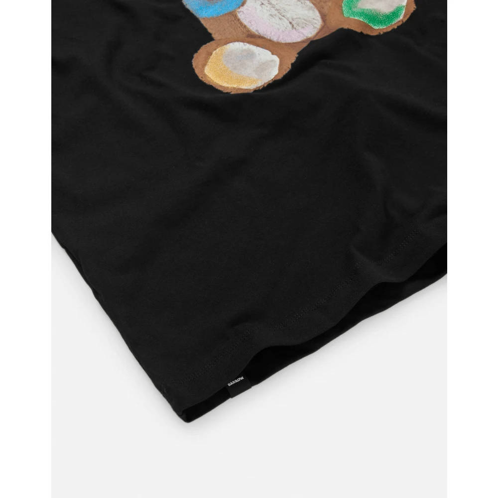 Barrow Zwart T-shirt met print op de rug Black Heren