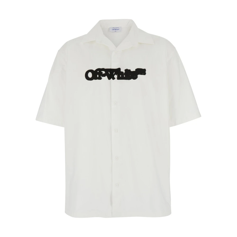 Off White Wit Logo Shirt Voor Achter Katoen White Heren