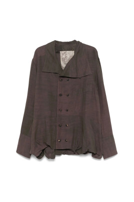 brown-double-breasted-outerwear-with-pleat-detailing