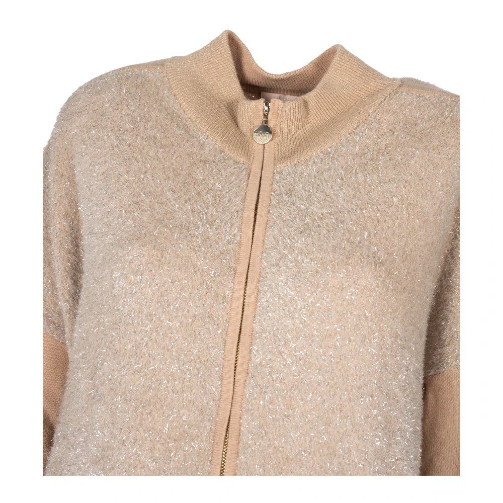 Liu Jo Elegante Sweatshirt met Opstaande Kraag Beige Dames