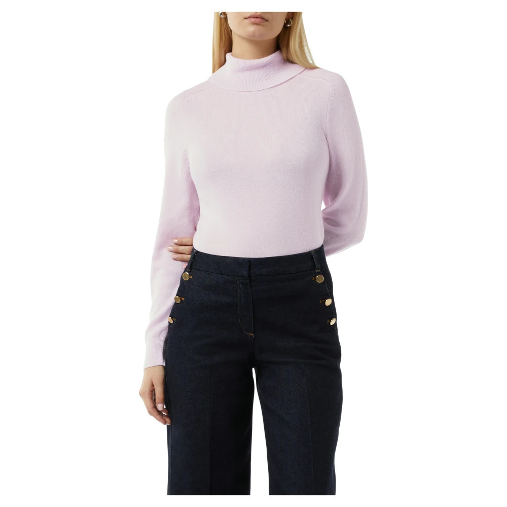 comma Kasjmier Gebreide Trui Purple Dames