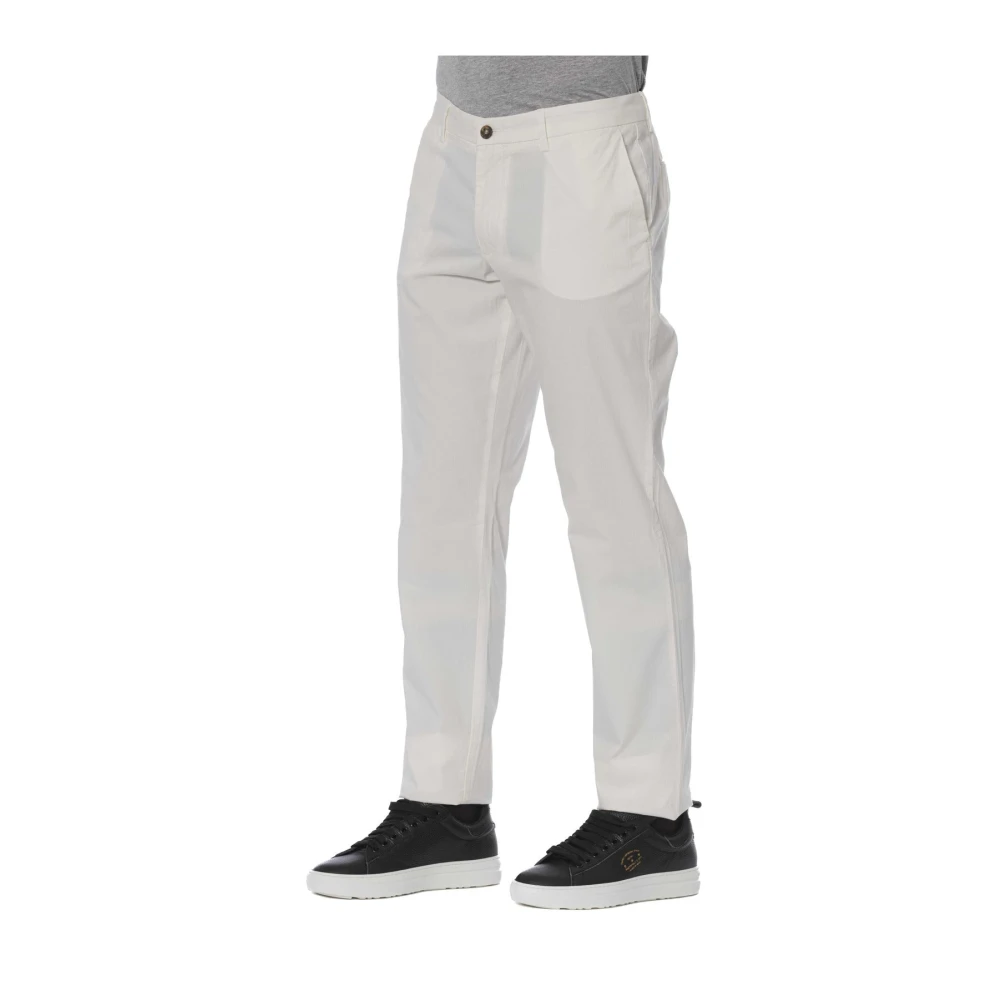 Trussardi Jeans Kleding Broek Knoop- en Ritssluiting White Heren