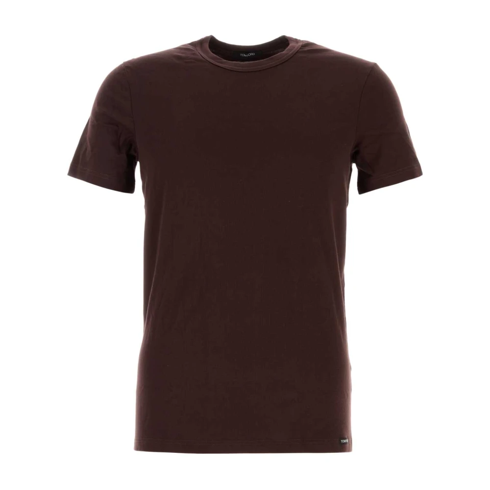 Tom Ford Stretch Katoenmix Druif T-shirt Purple Heren