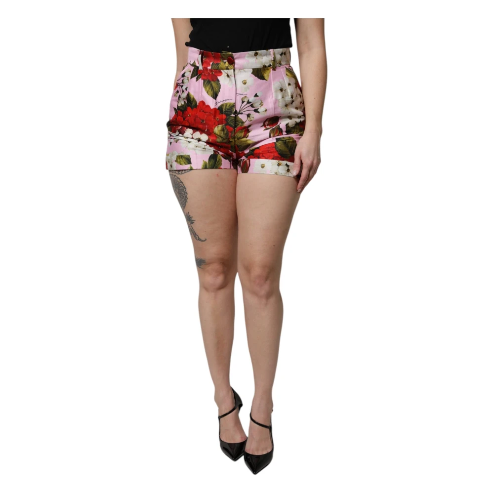 Dolce & Gabbana Women's Multicolor Short Shorts,, Pink Floral High Waist Hottrousers 3XS