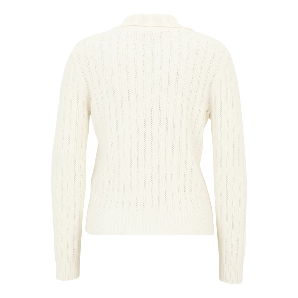 Betty & Co Gebreide trui met kraag White Dames