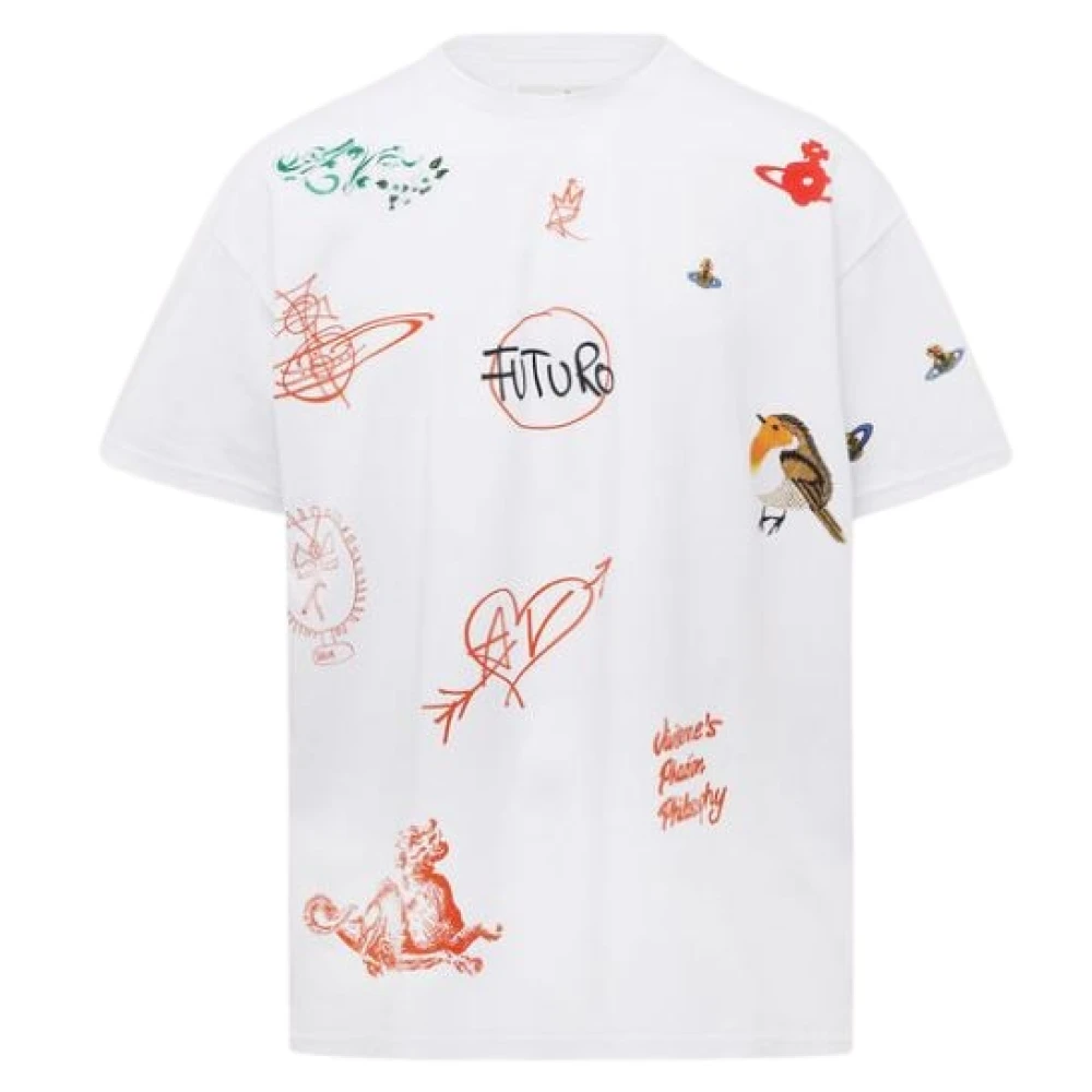 Vivienne Westwood Men's White Logos T-Shirt - T-Shirts - M - Tops
