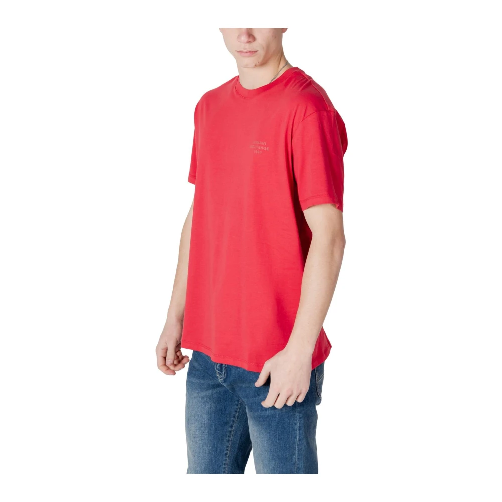 Armani Exchange Rode Effen Ronde Hals T-Shirt Red Heren
