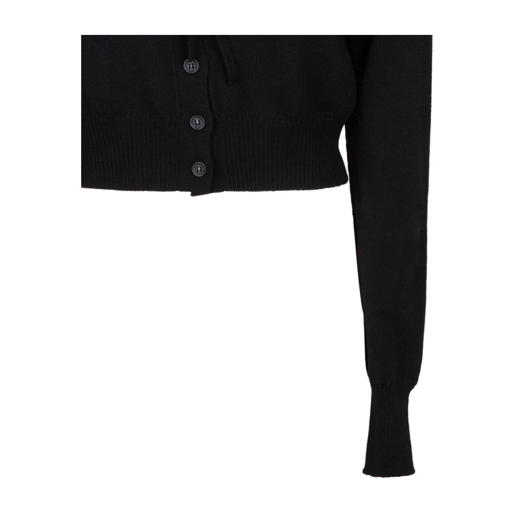 SPORTMAX Zwarte Afneembare Kraag Wollen Vest Black Dames