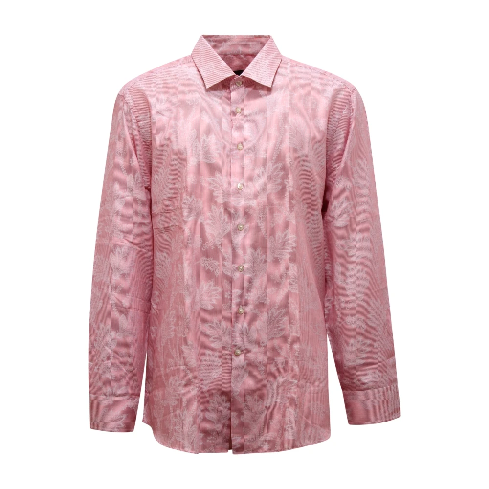 Etro Uomo Rosso Striped Jacquard Shirt