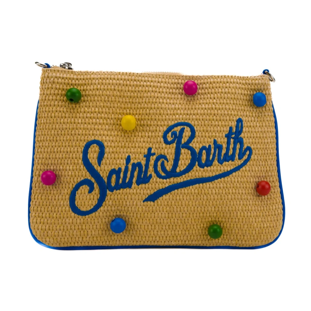 MC2 Saint Barth Kleurrijke dames raffia tas met afneembare band Multicolor Dames