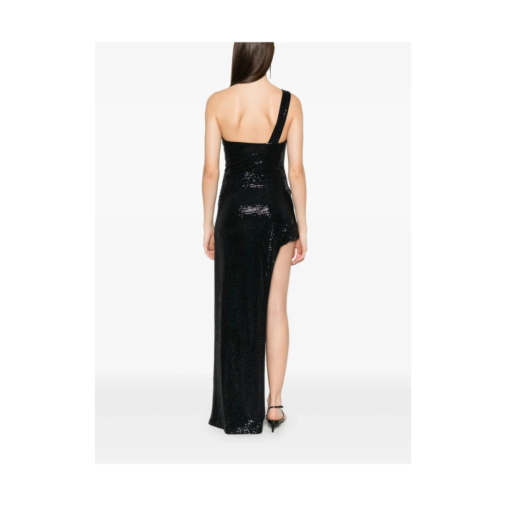 IRO Zwarte one-shoulder asymmetrische zoom jurk Black Dames