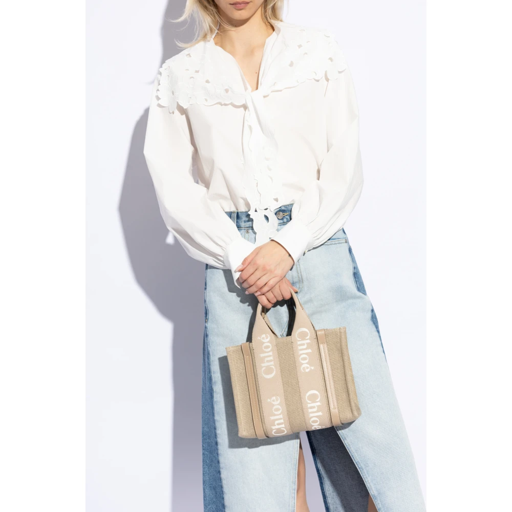 Chloé Tas Woody Klein Beige Dames