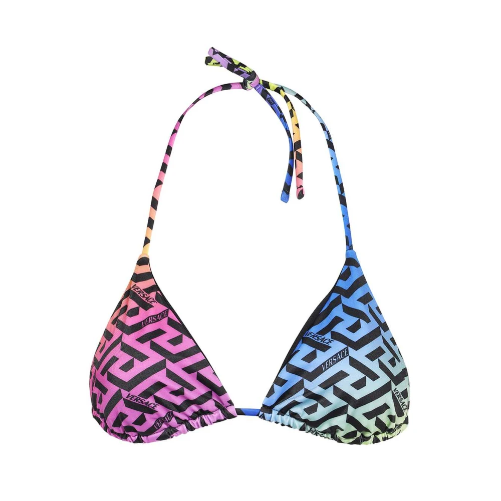 Versace Bikini Top met Logo Print Multicolor Dames