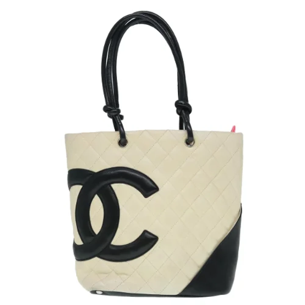 Chanel Vintage Pre-owned Leather totes Beige Dames