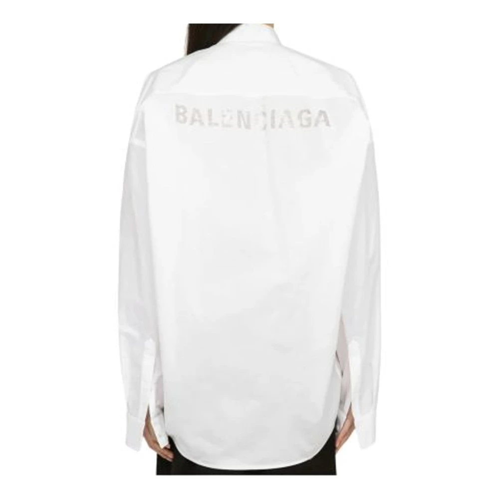 Balenciaga Oversize Poplin Shirt Vrouwen Italië White Dames