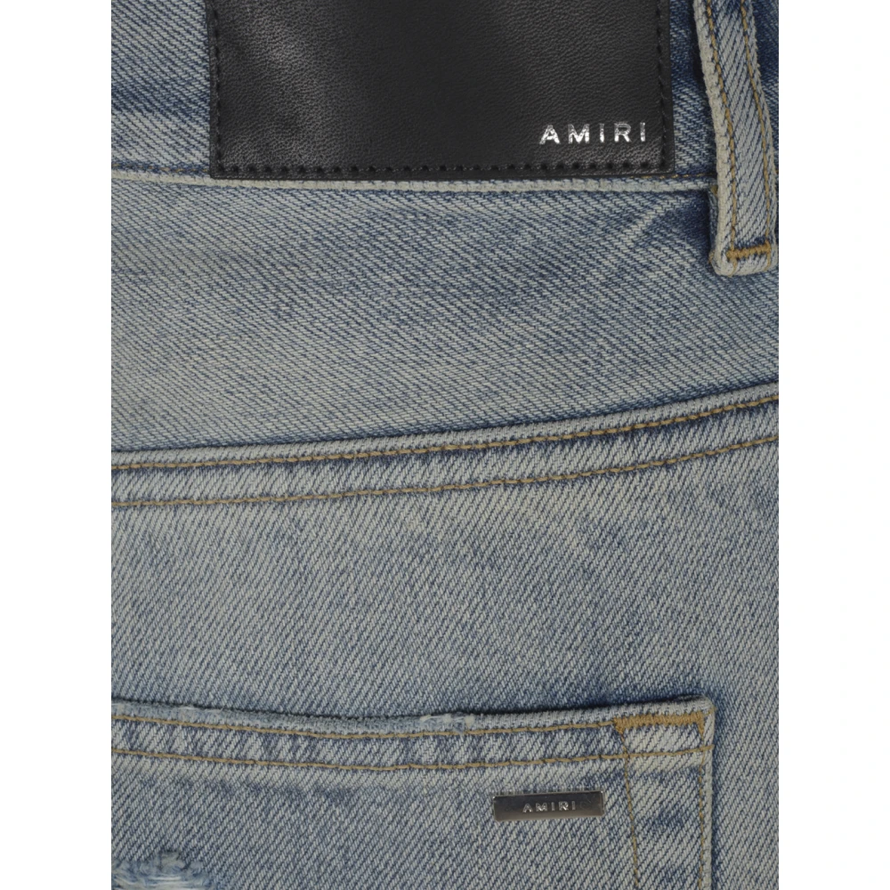 Amiri Blauwe Released Hem Straight Jeans Blue Heren