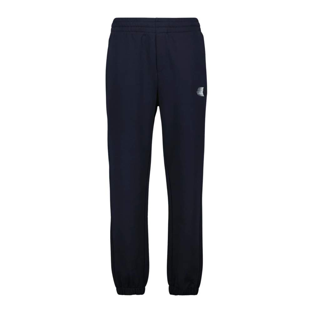 Moncler Men's Blue Sweatpants, S, Navy Logo Jogging Trousers Spring 2025