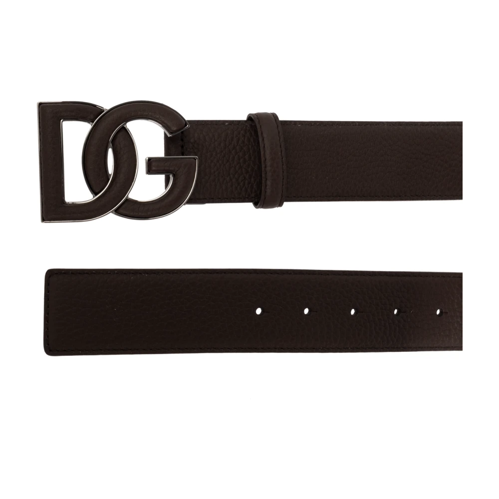 Dolce & Gabbana Leren riem Brown Heren