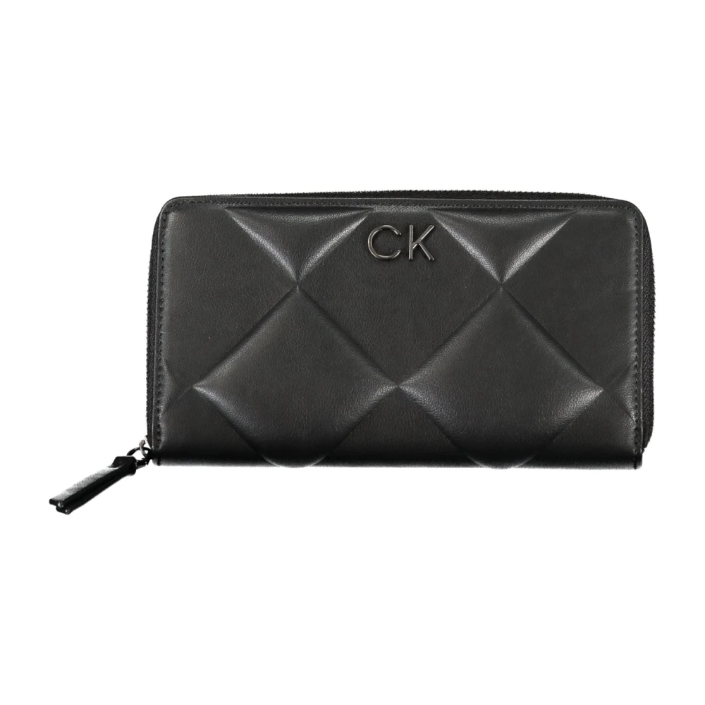 Calvin Klein Damesportemonnee Zwart Rfid Ritssluiting Black Dames