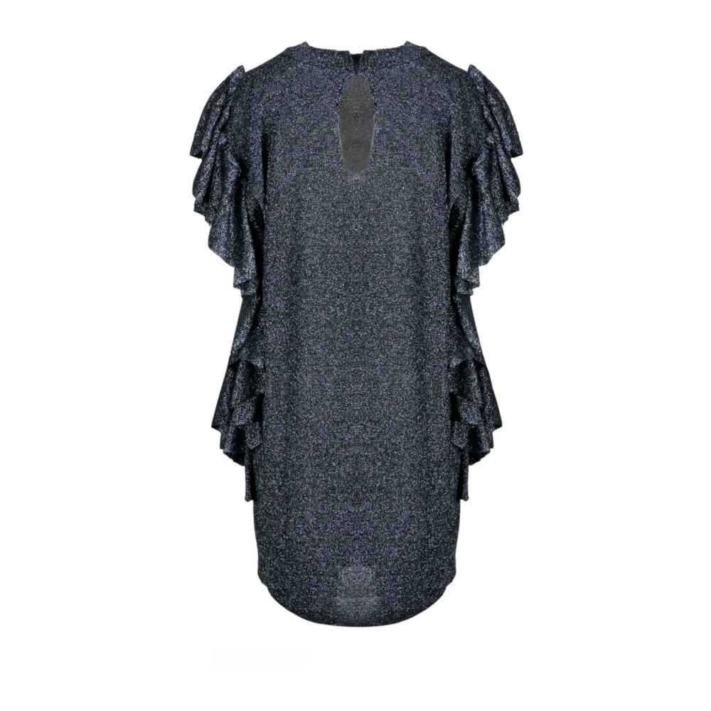 Circus Hotel Metallic Frill-Sleeve Feestjurk Gray Dames