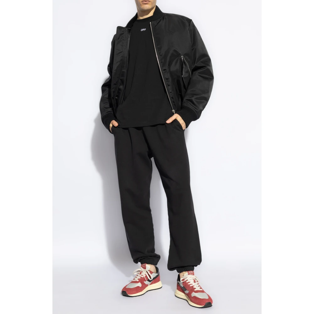 Off White T-shirt met logo Black Heren