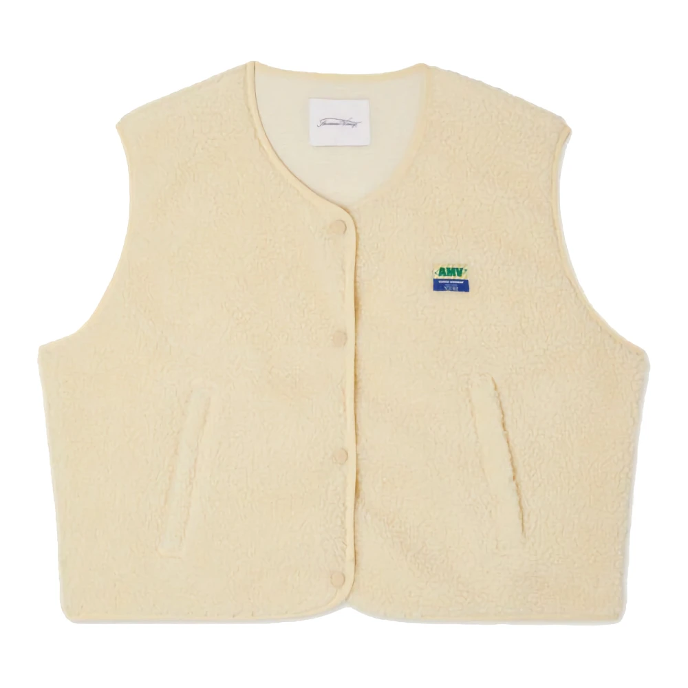 American vintage Zachte en Comfortabele Ecru Damesvest Beige Heren