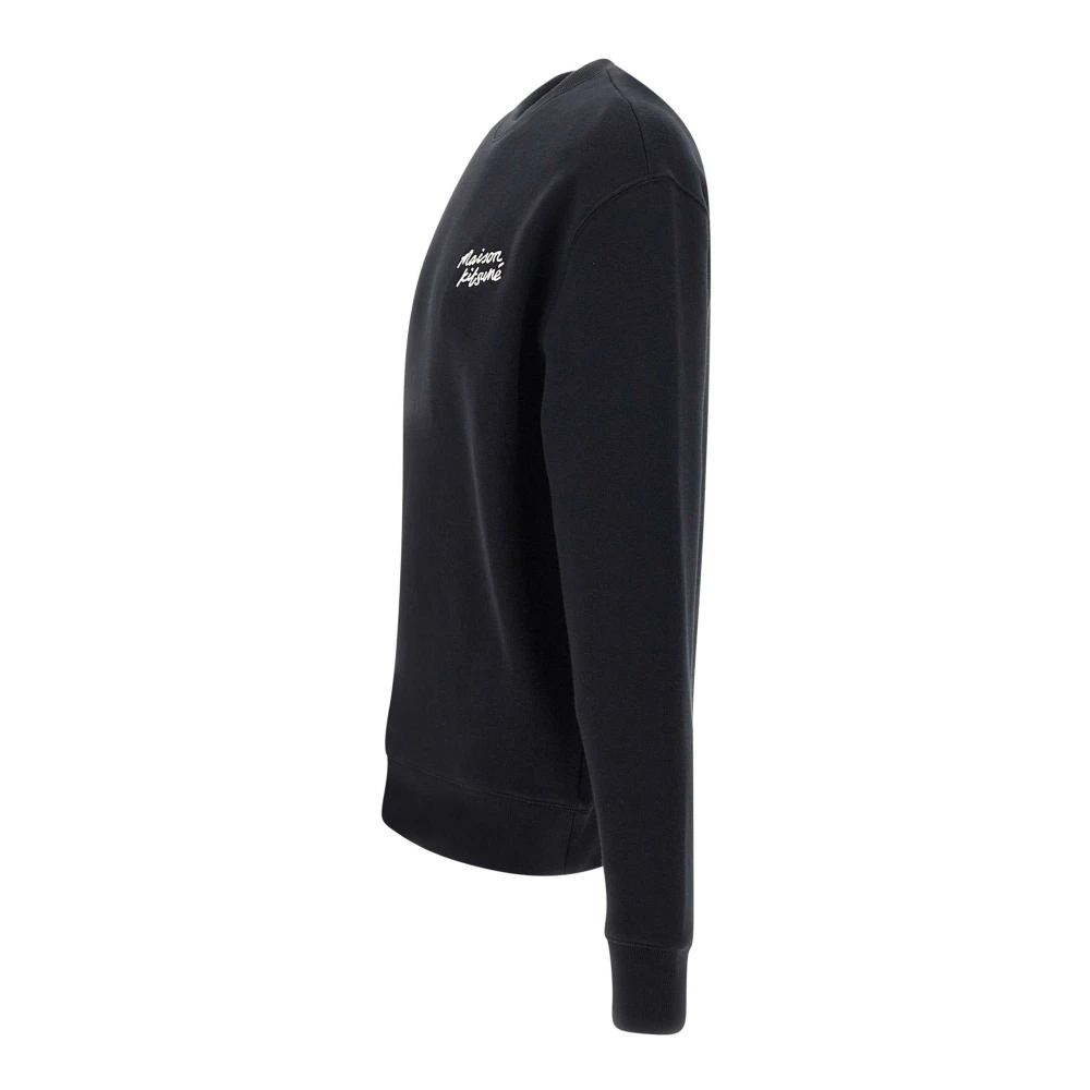 Maison Kitsuné Zwarte Katoenen Sweatshirt met Logo Black Heren