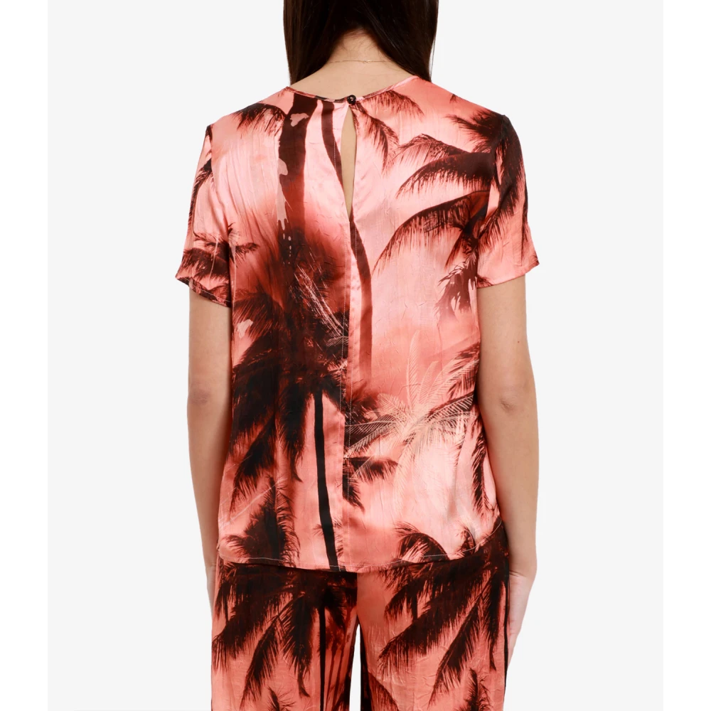 Erika Cavallini Roze Satijnen Jas Multicolor Dames