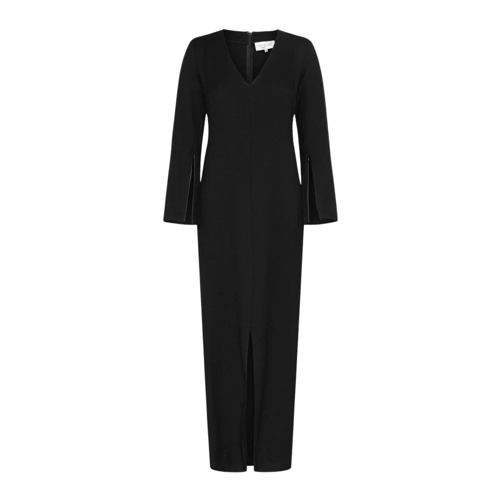 Envelope 1976 Black Maxi Dresses, Female, M, Sophisticated Roanne Dress In Wool