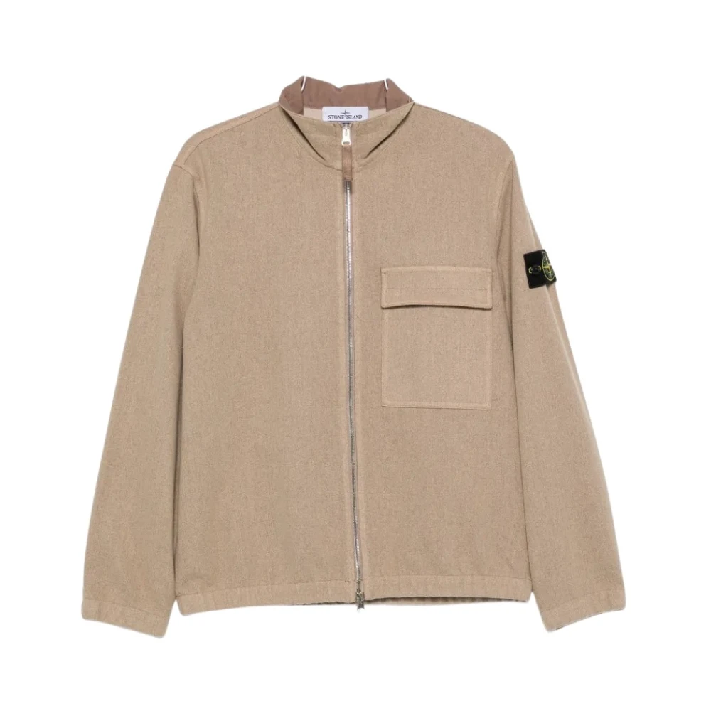 Stone Island Overshirt - Male - Light Jackets - Brown - L - Jackets