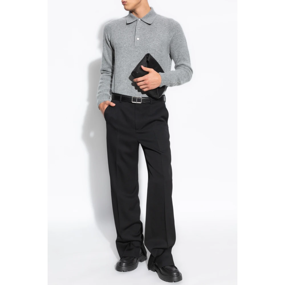 Tom Ford Polo Sweater Gray Heren
