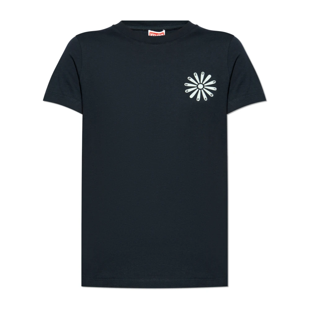 Kenzo Bedrukt T-shirt Blue Dames