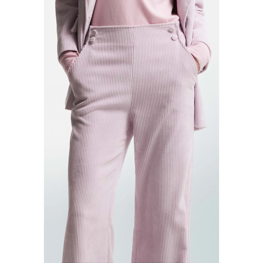 Kocca Wijde Corduroy Broek met Taille Pink Dames
